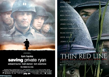 Saving Private Ryan and The Thin Red Line. Twin movies about war stories.