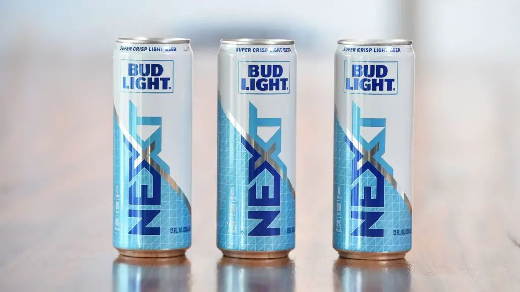 Three cans of Bud Light Next with zero carb and low calorie beer that will get you drunk but not make you fat.
