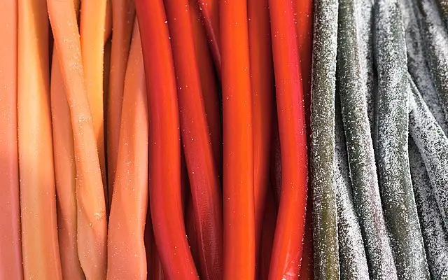 Licorice with different colors are 