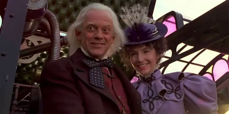 Clara and Doc in Back to the Future 3.
