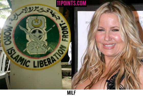 The logo of the terrorist group Moro Islamic Liberation Front and a hot sexy mom.