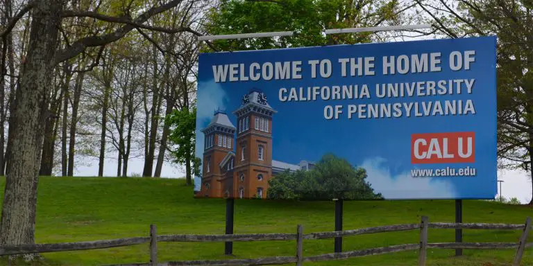 A billboard about California University of Pennsylvania.