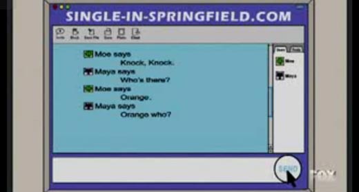A computer screen visiting the website, Single-In-Springfield.com.