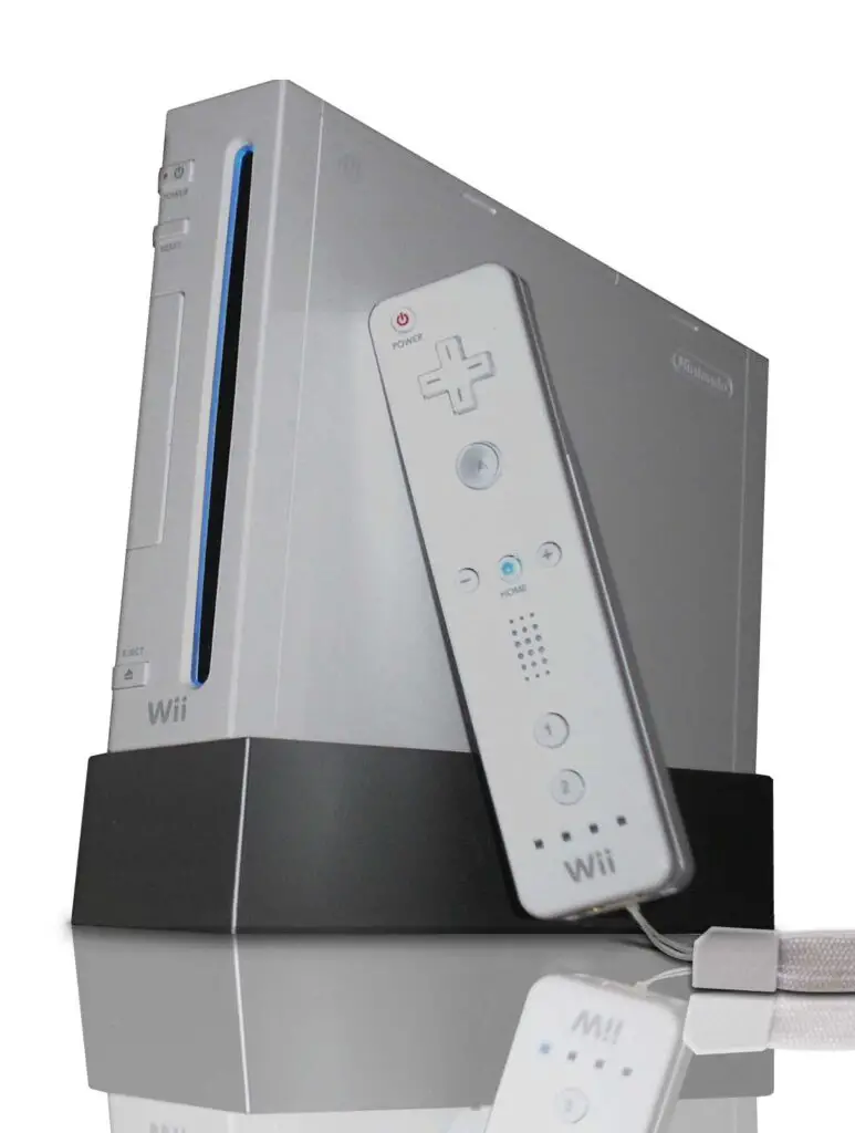 Nintendo's Wii video game console with Wiimote.