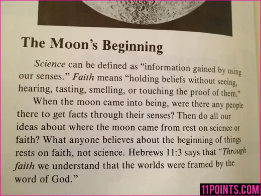 A page of a book about the moon's beginning.