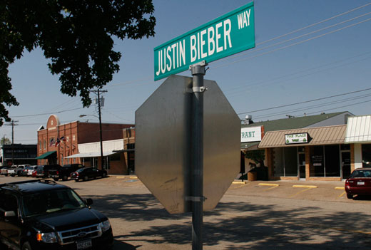 Justin Bieber Street Sign is probably one of the most stolen street signs in the US.