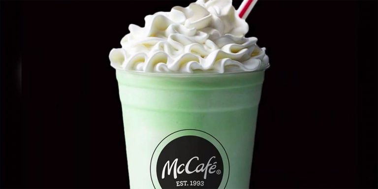 McDonald’s Matcha Green Tea flavor dessert in a black background.