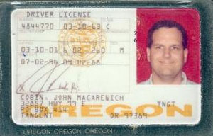 Driver's License ID in the state of Oregon.