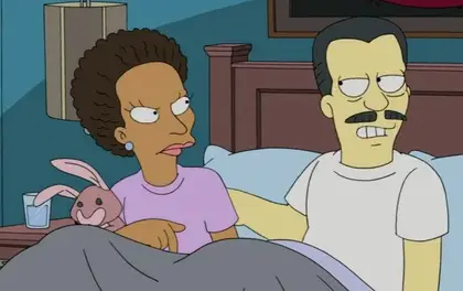 Simpsons characters in an interracial marriage.