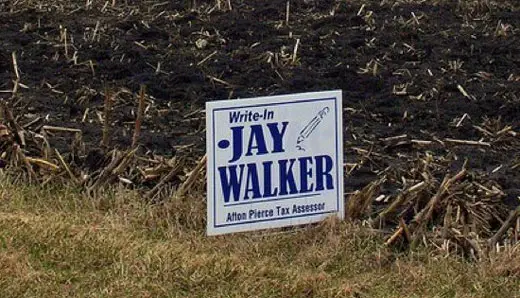Campaign post of the write-in candidate Jay Walker.