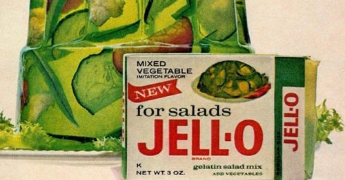Mixed vegetable Jell-O.