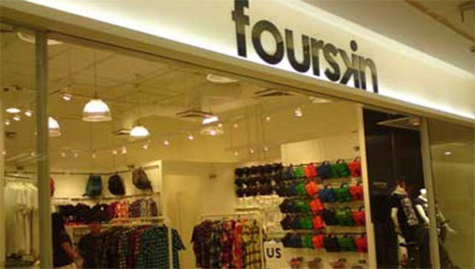 A mall shop named Fourskin selling RTW items and other merchandise.
