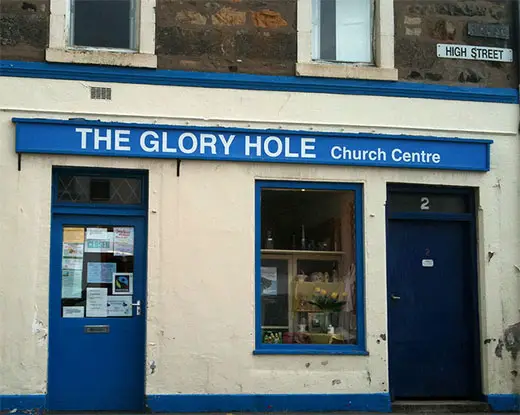 A church with a sexual innuendo name, "The Glory Hole Church Center."