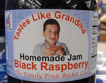A homemade jam with a tag line, Tastes like Grandma.