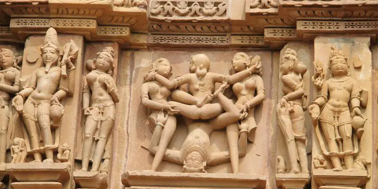 Various statues of different sex positions.