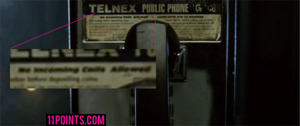 Zooming in on the micro letters of a public phone that says, "no incoming calls accepted."