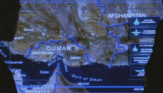 Nation of Qumar near Afghanistan in the movie West Wing.