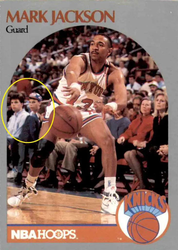 Mark Jackson passing the ball in this hoops card with the two identified murderers, the Menendez Brothers.