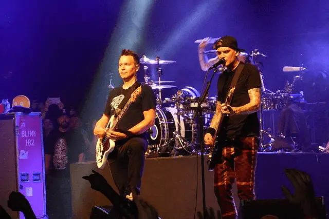 Blink-182 performing at the Orange County Fair and Events Center during the Musink festival.